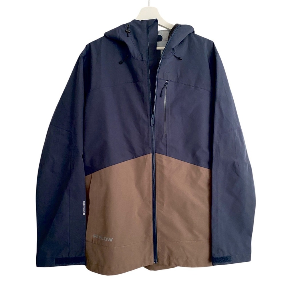 FLYLOW Knight Jacket 2860 Men's Ski Snowboard Shell Small Waterproof Gray / Tan